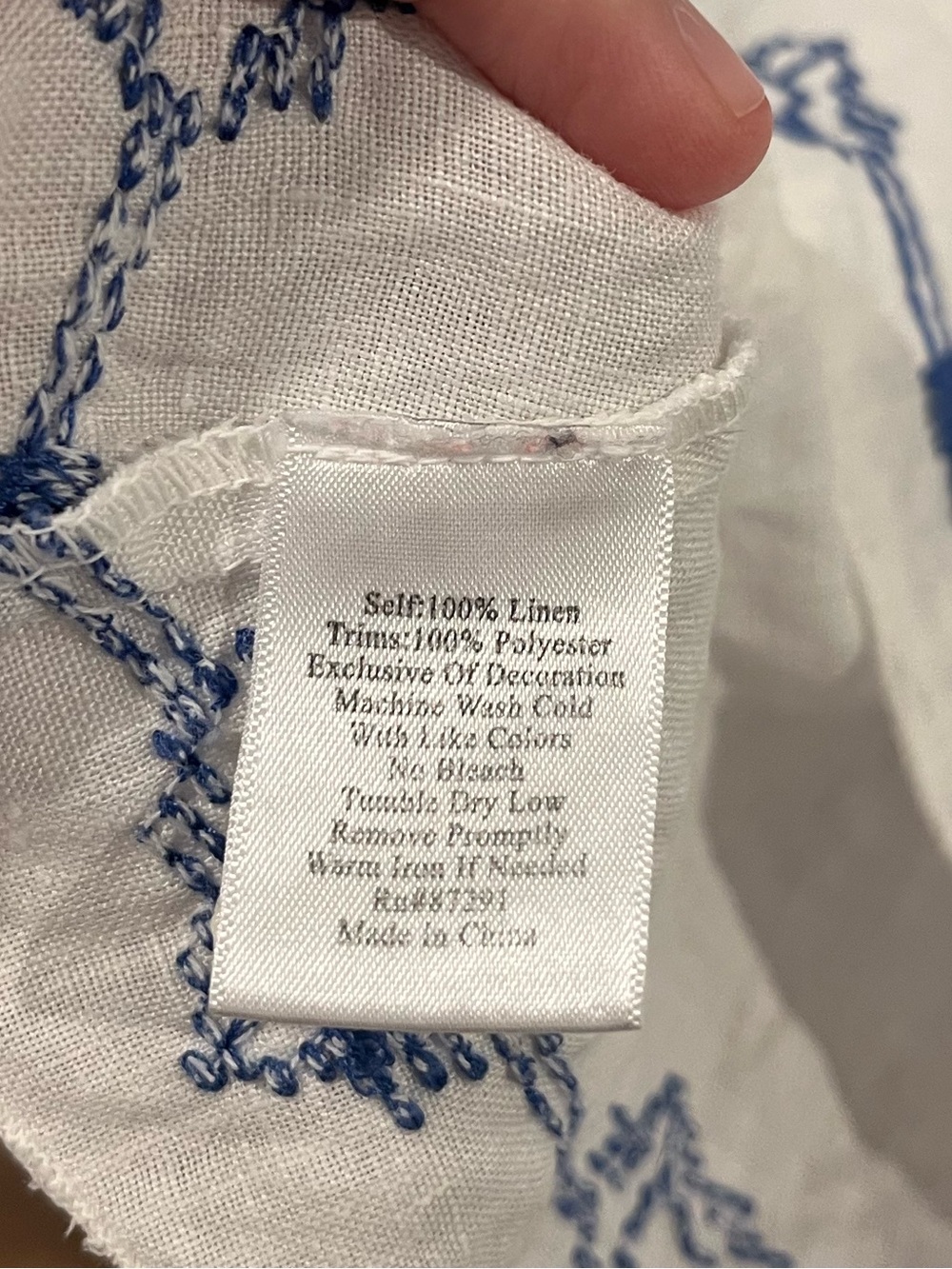 Johnny Was Joy Love Light Medium 100% Linen Embroidered Dress White - Picture 6 of 6